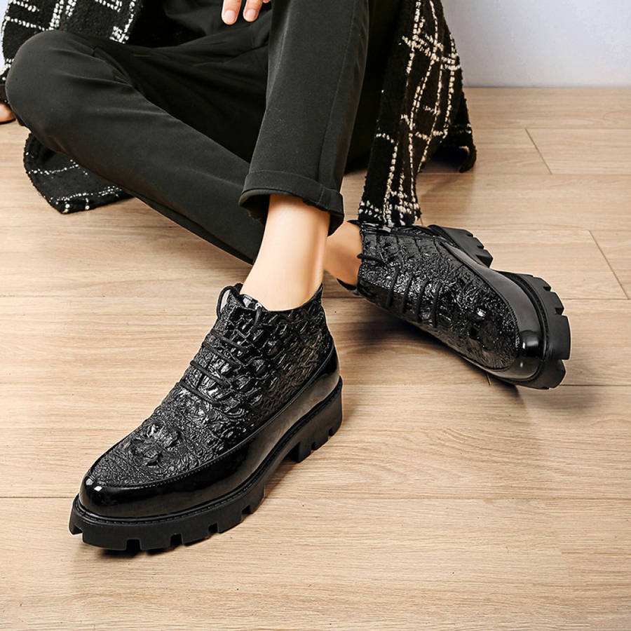 Mens Leather Shoes Color Black Sizeuk 5.5