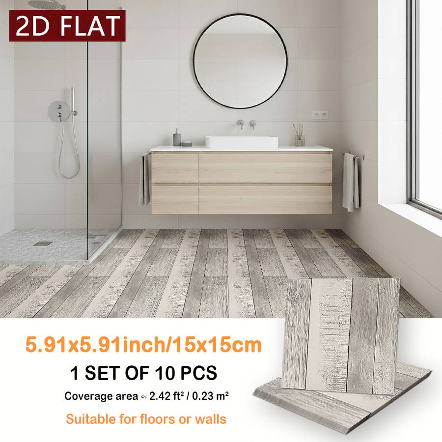 Self Adhesive Floor Stickers 5.91X5.91Inch15X15Cm 10Pcs