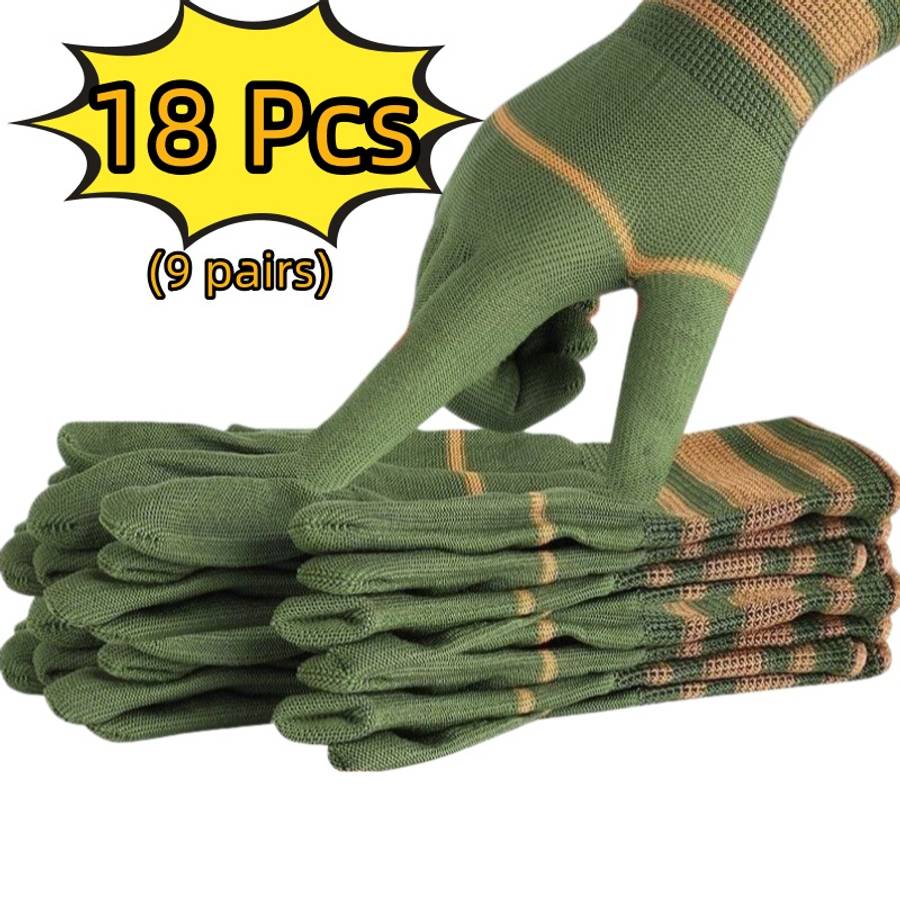 6pcs Portable Breathable Soft Gloves Outdoor Fishing Camping Durable Polyester