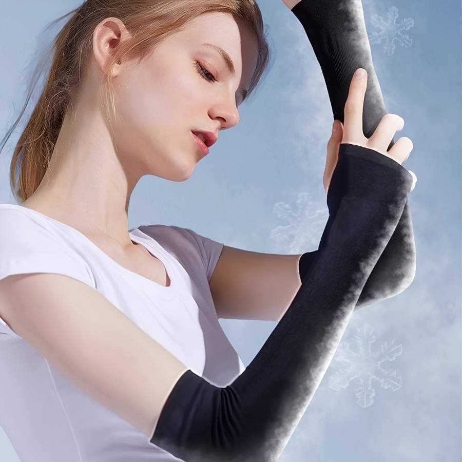Sunscreen Sleeves Color 2Pcs Black Size One Size