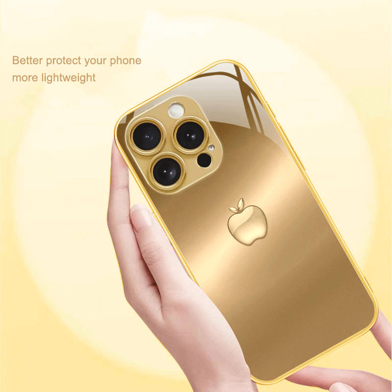 1Pc Golden For iPhone XR Golden Apple Pattern Phone Case