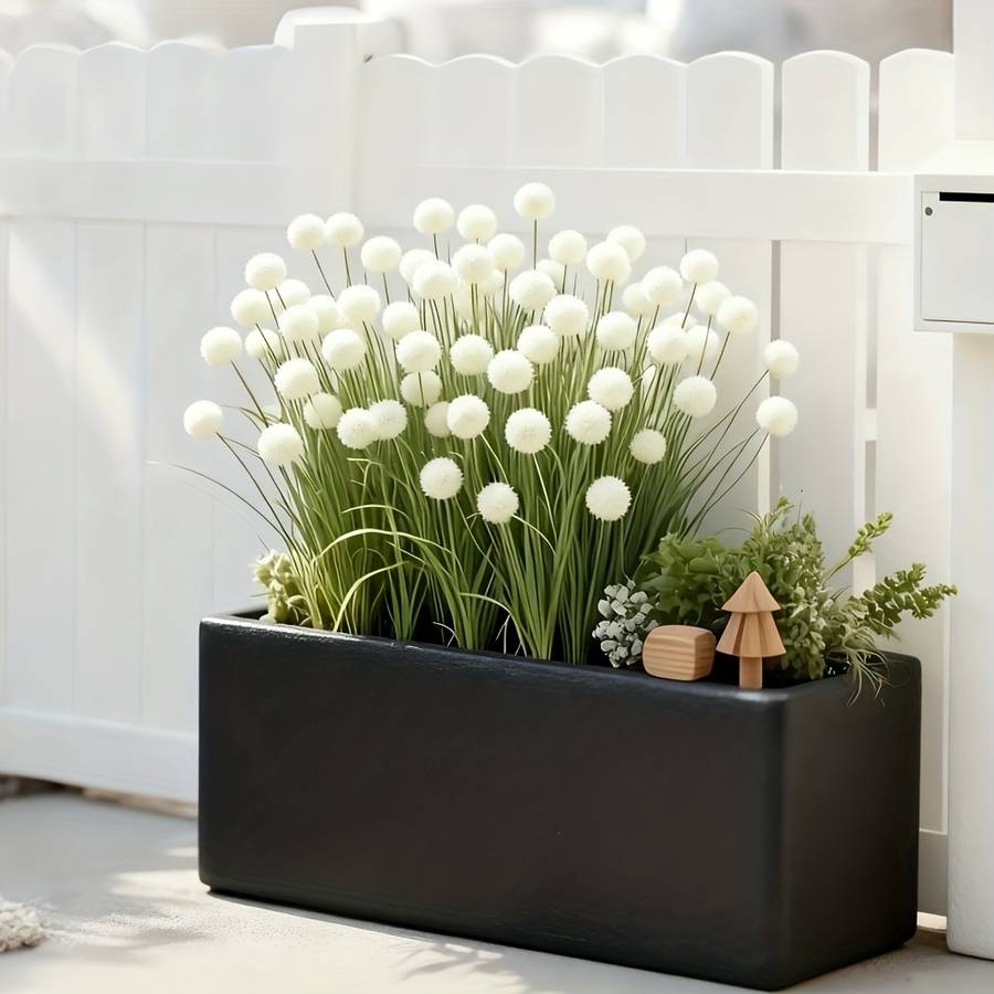 Simulated Flower Color Green Homeweddingoutdoor Quantity3Pcs  9 Flower Balls Excluding Container