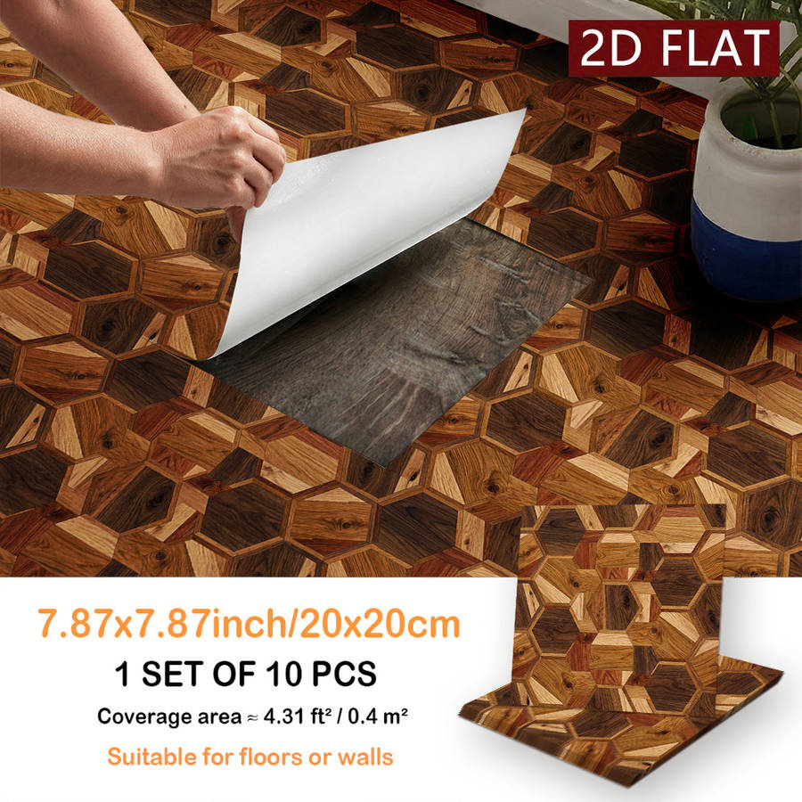 Self Adhesive Floor Stickers 7.87X7.87Inch 20X20Cm 10Pcs