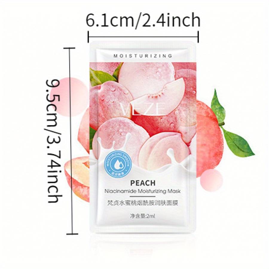 Facial Mask Items 5Pcs Peach Niacinamide Mask