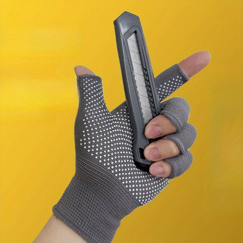 Work Gloves Color Black Lulu 3 Finger Dot Bead Nylon Gloves