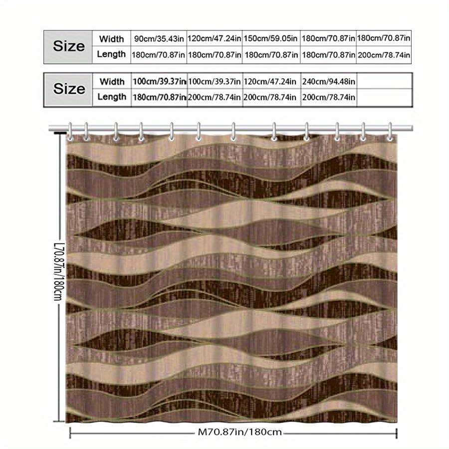 Waterproof Shower Curtain Color Brown Size 100X180 100.0Cm*180.01Cm