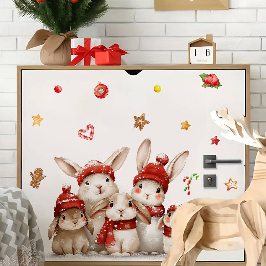 Christmas Decorations Model 5Pcs Christmas Rabbit Family