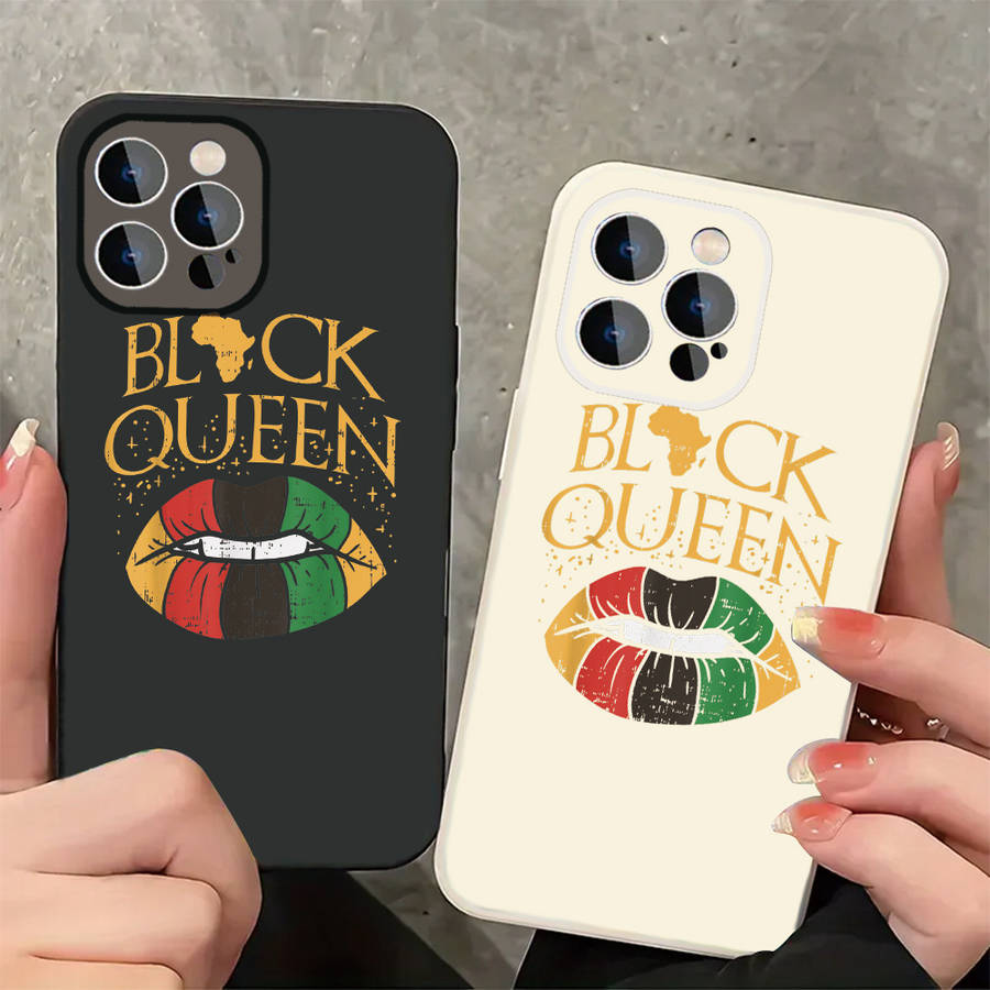 1Pc Black For iPhone 12 Pro Max Black Queen Celebration Phone Case