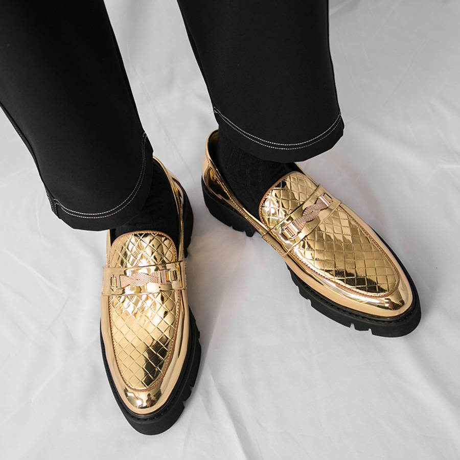 Mens Leather Shoes Color Golden Sizeuk 10.5