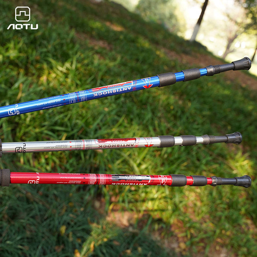 Premium Aluminum Alloy Summer Hiking Pole Camping Cork Handle Stick Outdoor