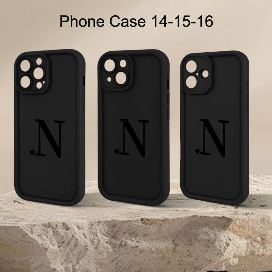 1Pc Black For iPhone XR Letter N Phone Case