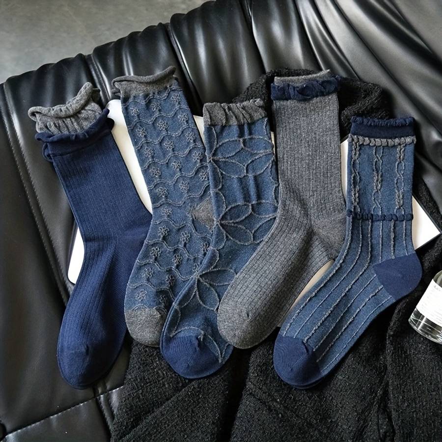Women S Socks Color Mix 5 Pairs Size Onesize