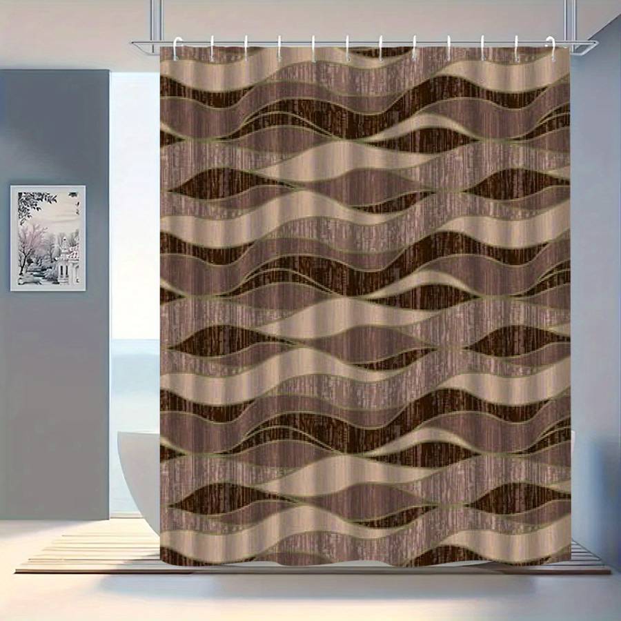 Waterproof Shower Curtain Color Brown Size 100X180 100.0Cm*180.01Cm