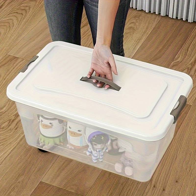 Storage And Organizationcolor Transparent White Style  With Handle And No Wheels