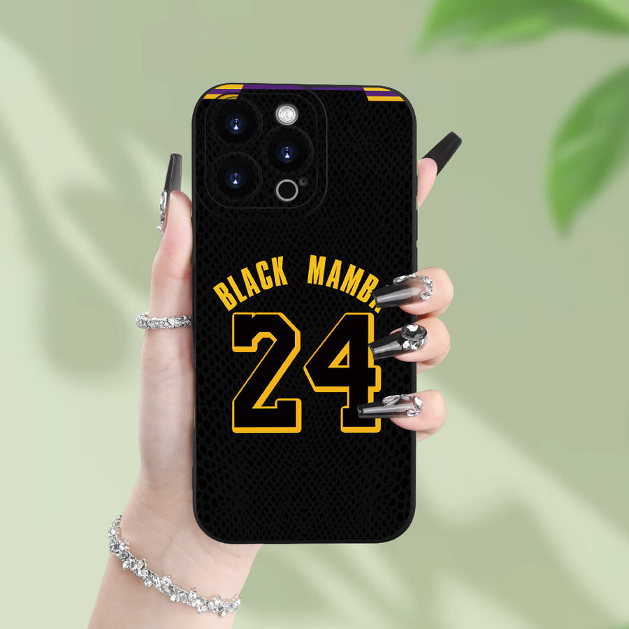 1Pc Black For iPhone 15 Pro No 24 Basketball Player Phone Case