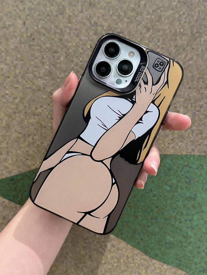 1Pc Black For iPhone 16 Pro Max Phone Case Phone Cover