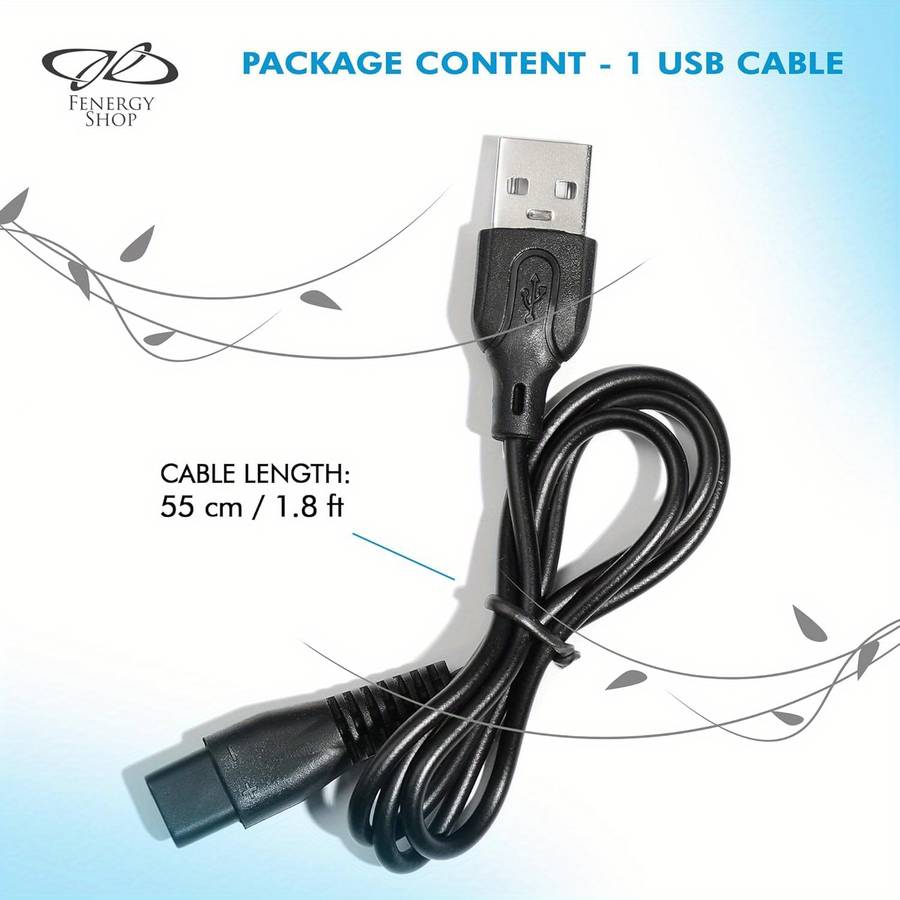 1pc USB Charger Cord Premium Replacement Charging Cable Compatible with Skull Shaver Pitbull