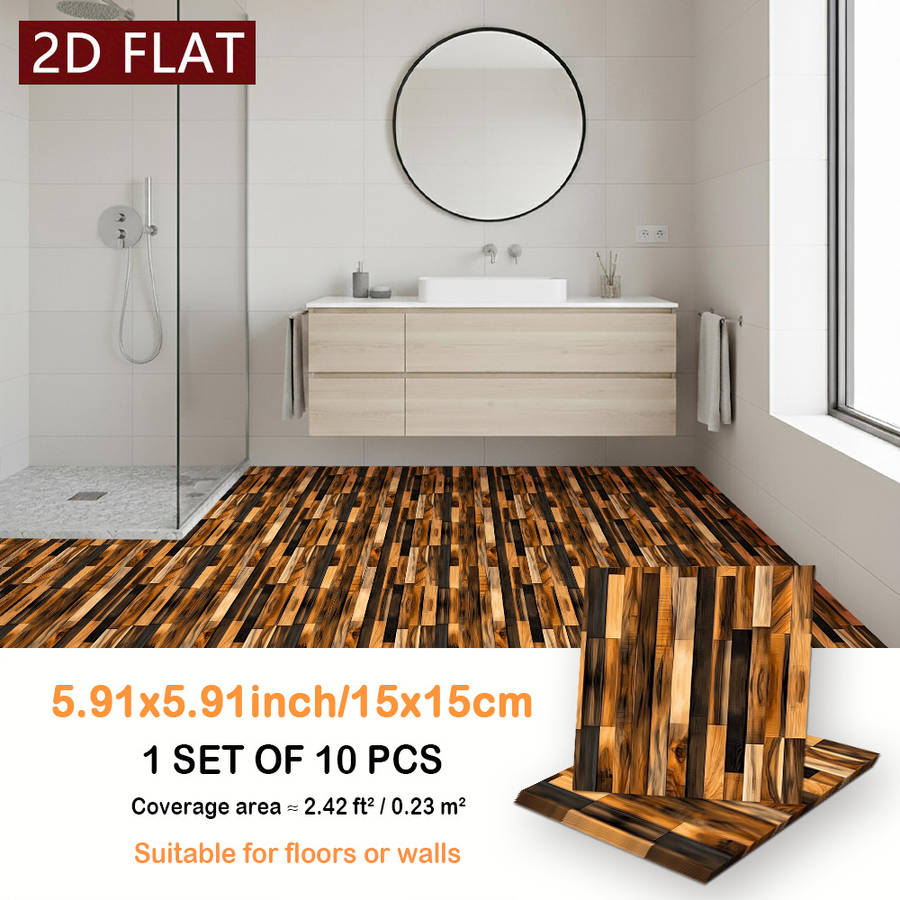 Self Adhesive Floor Stickers 5.91X5.91Inch15X15Cm 10Pcs
