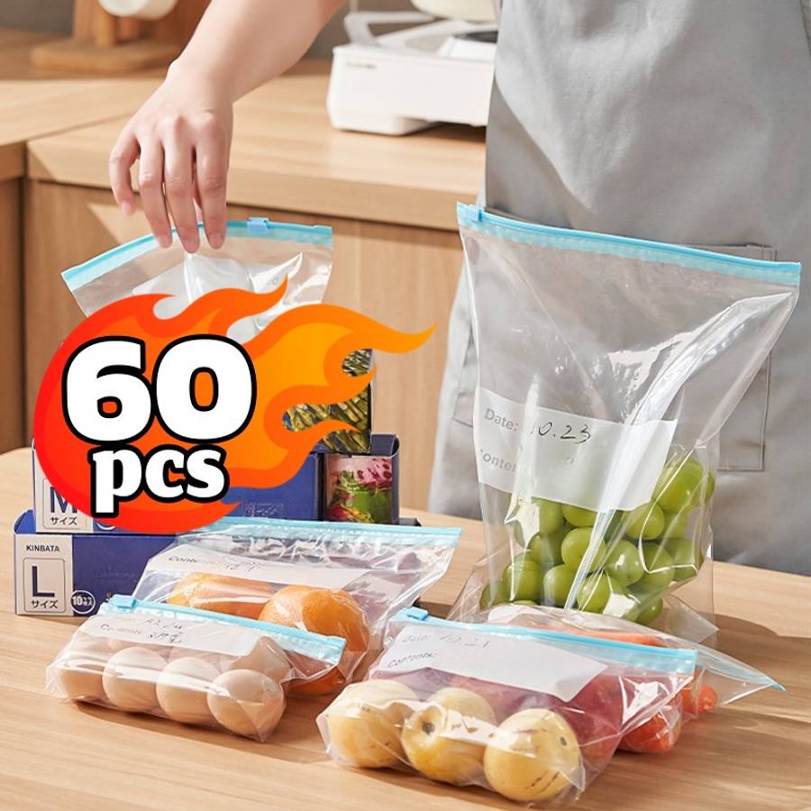 Food Storage Bags Quantity Buckle Type  60Pcs