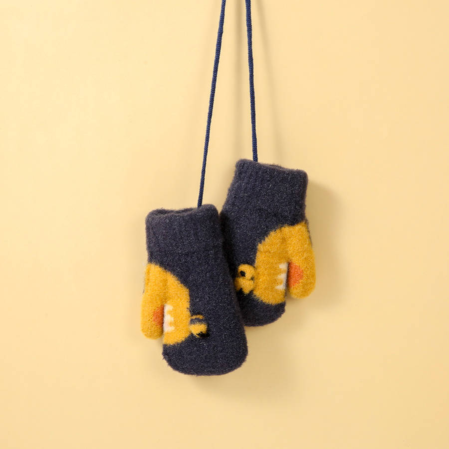 Winter Gloves Color Dark Blue Size 1 To 3Y