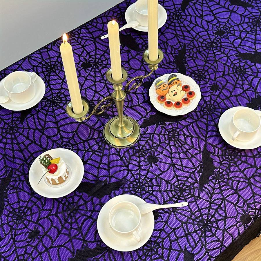 Halloween tablecloth decoration color Black add Purple