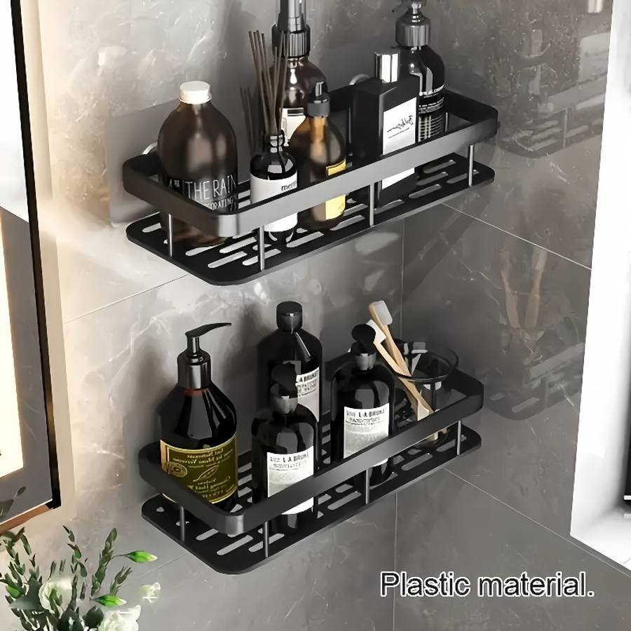 Bathroom Storage Rack Size 2 Wall Hooks  Shelf