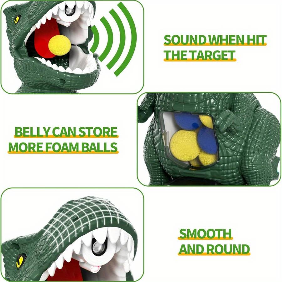 Dinosaur Shooting Toy Goggles Dinosaur Shape Air Pump Launcher Movable Dinosaur