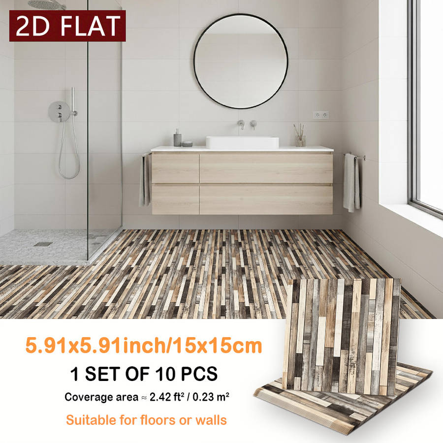 Self Adhesive Floor Stickers 5.91X5.91Inch15X15Cm 10Pcs