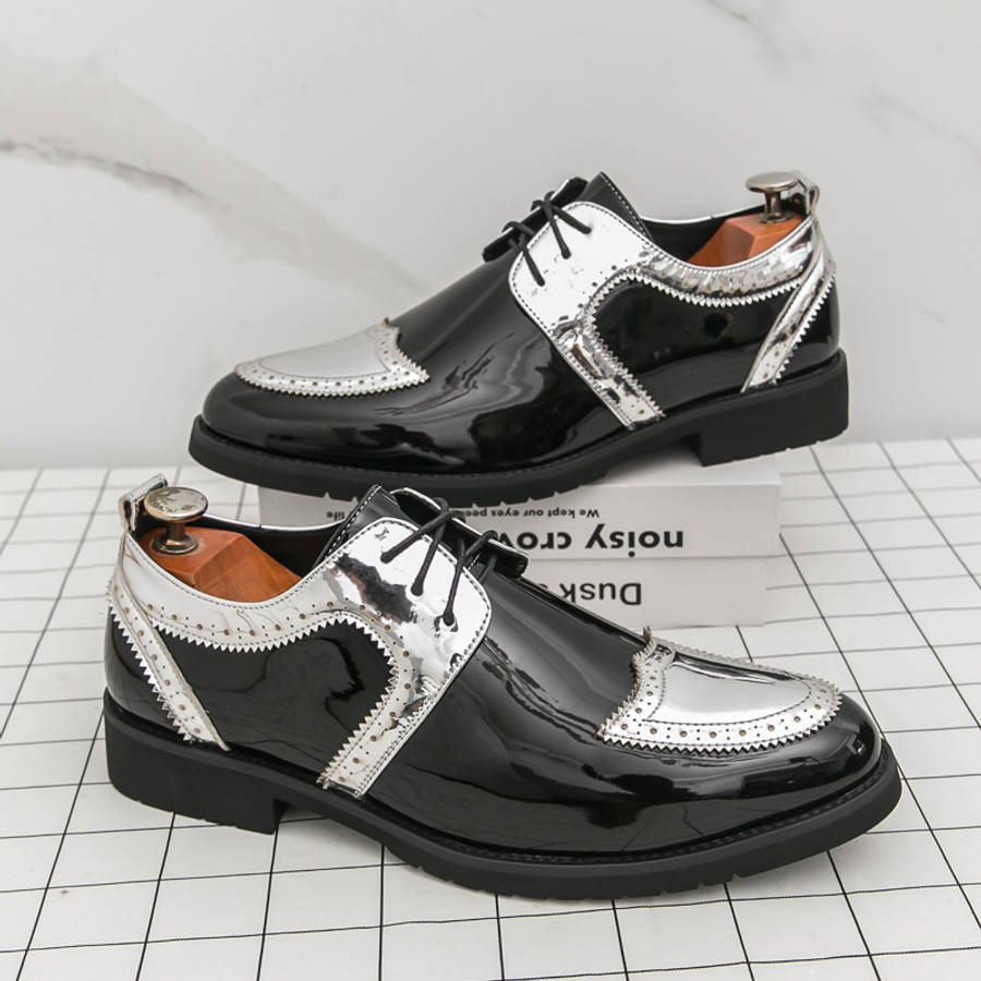 Mens Leather Shoes Color Silvery Sizeuk 10