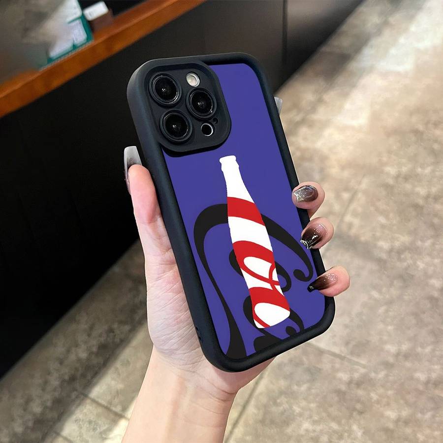 1Pc Black For iPhone 14 Pro Max Cola Soda Drink Designs Phone Case