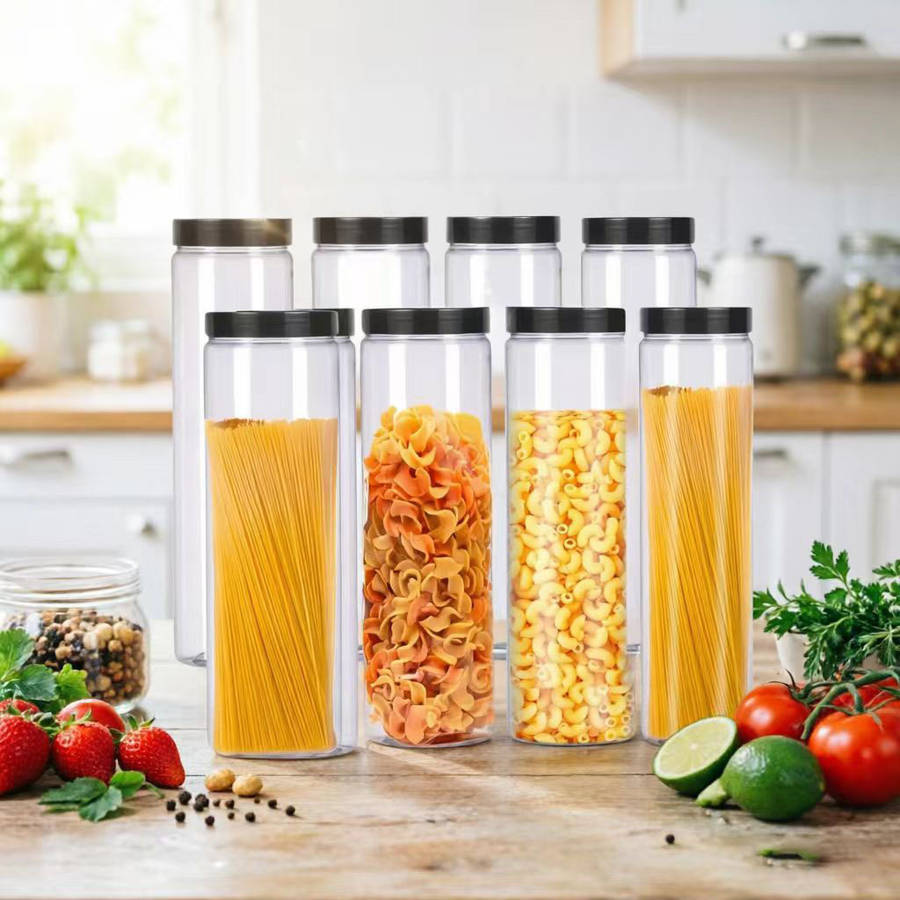 Sealed Jar Color Black Cover Quantity4 Pcs 2 Containers  2 Lids