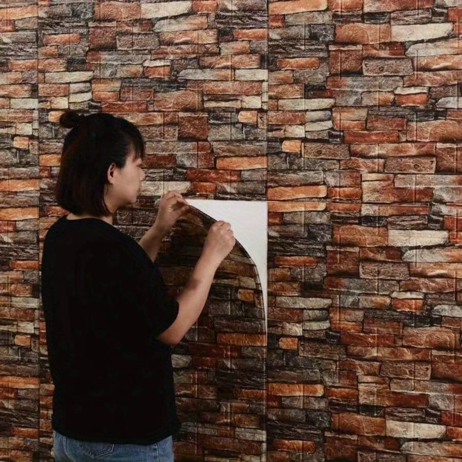 10PCS Industrial Textured Mosaic Tile Stickers Self Adhesive Metal Aluminum
