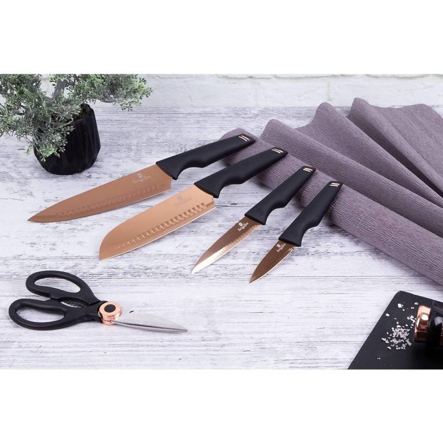 Kitchen Knives Color Rose Goldenblack