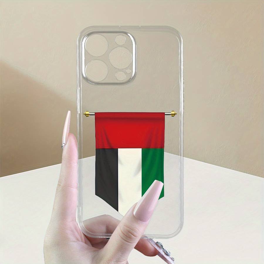 1Pc Transparent For iPhone XS United Arab Emirates Flag Phone Case
