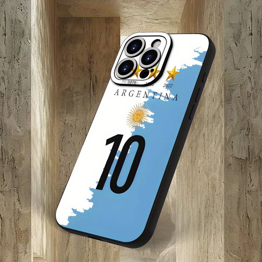 1Pc Black For iPhone 15 Pro Football Jersey Pattern Phone Case