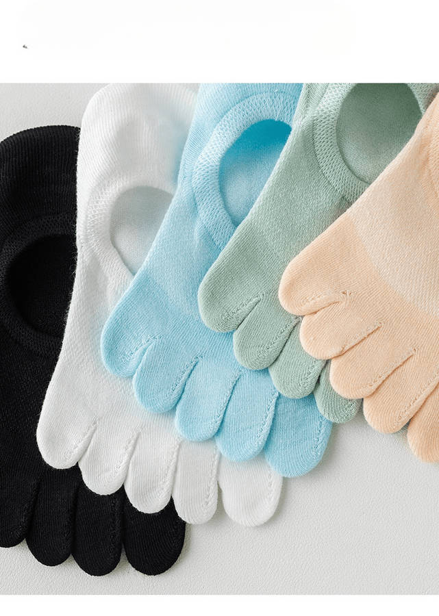 Women S Socks Color 5 Pairs Whiteblackgreenblueflesh Size Onesize