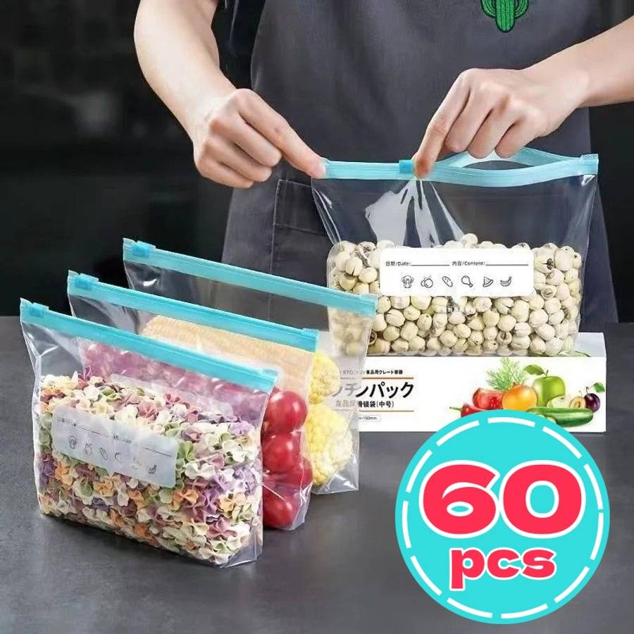 Food Storage Bags Quantity Buckle Type  60Pcs