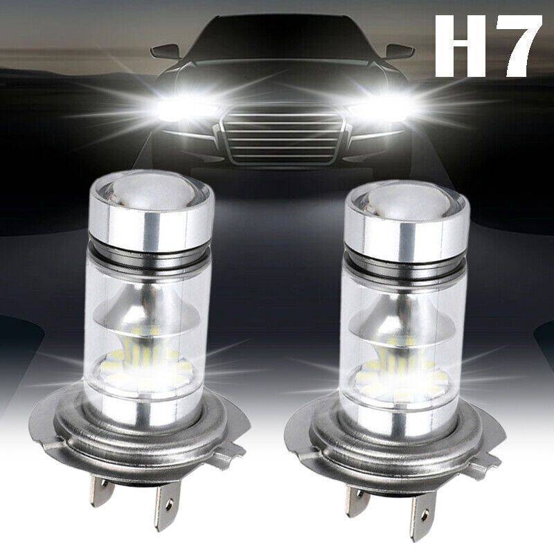 2pcs H7 100W LED Fog Driving Light Bulbs 20SMD Super Bright 6000K White Without Bat