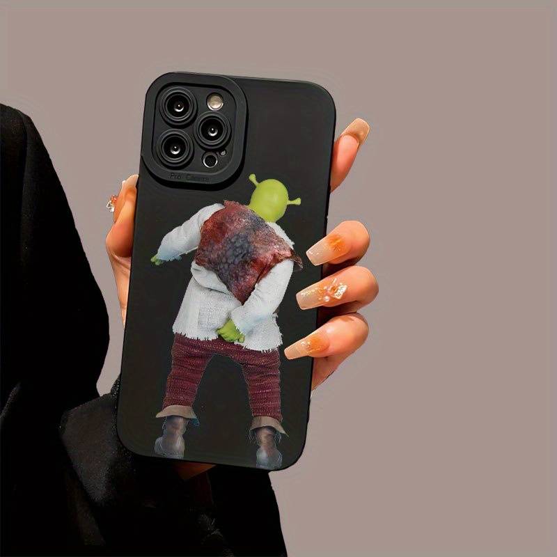 1Pc Black For iPhone 16 Pro Shrek Design Phone Case