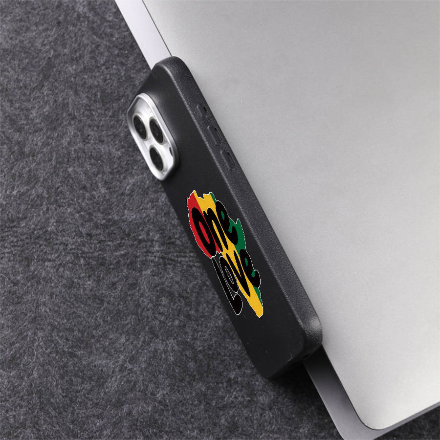 1Pc Black For iPhone 15 One Love Africa Phone Case