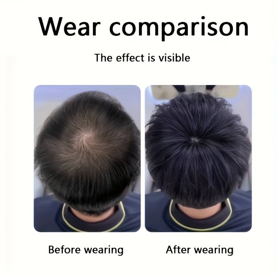 Black B Mens Wigs Hair Length 5.08Cm