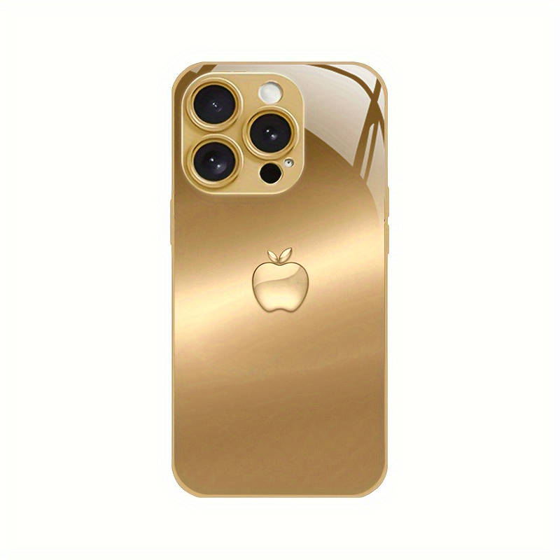 1Pc Golden For iPhone XR Golden Apple Pattern Phone Case