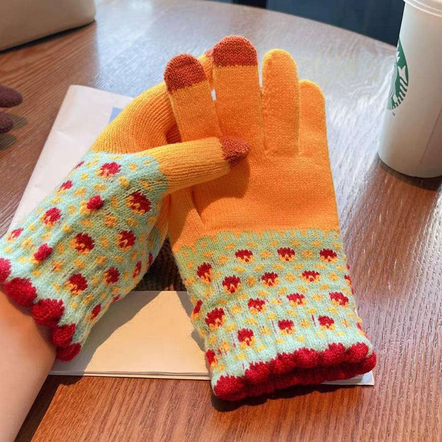 Gloves Color Mixed Yellow