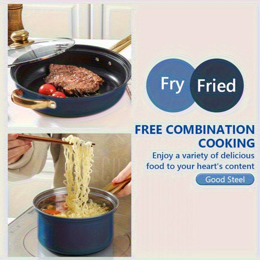 6Pcs Heavy Duty New Set Pots Lids Stainless Steel Party
