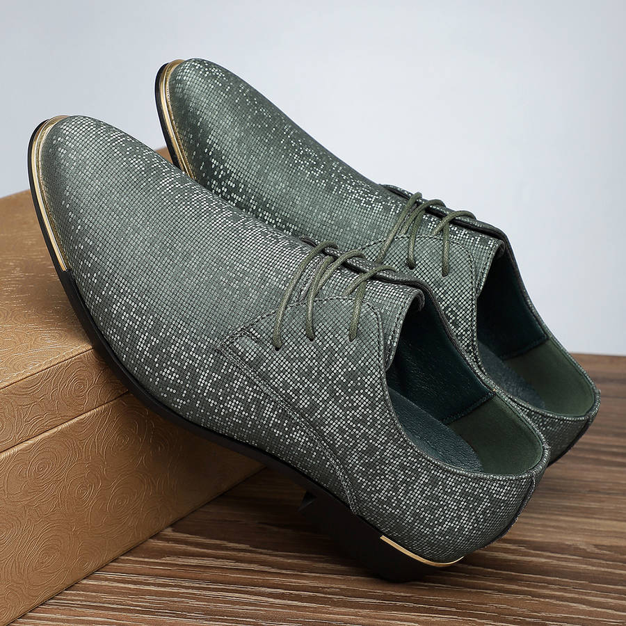 Mens Leather Shoes Color Blue Sizeuk 11