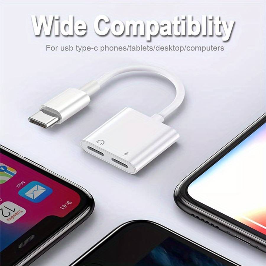 Charging Cable Color White Dual Usb C