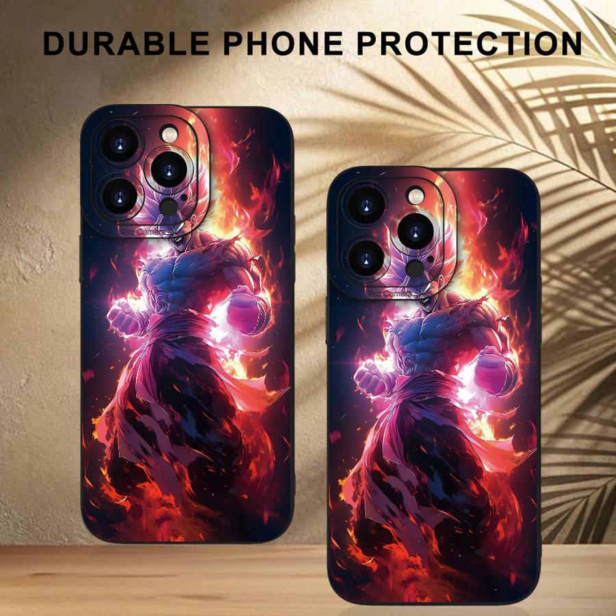 1Pc Black For iPhone 13 Pro Super Saiyan Pattern Phone Case
