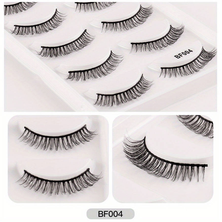 5 Pairs Natural False Eyelashes Color 5 Pairs Bf004 15mm