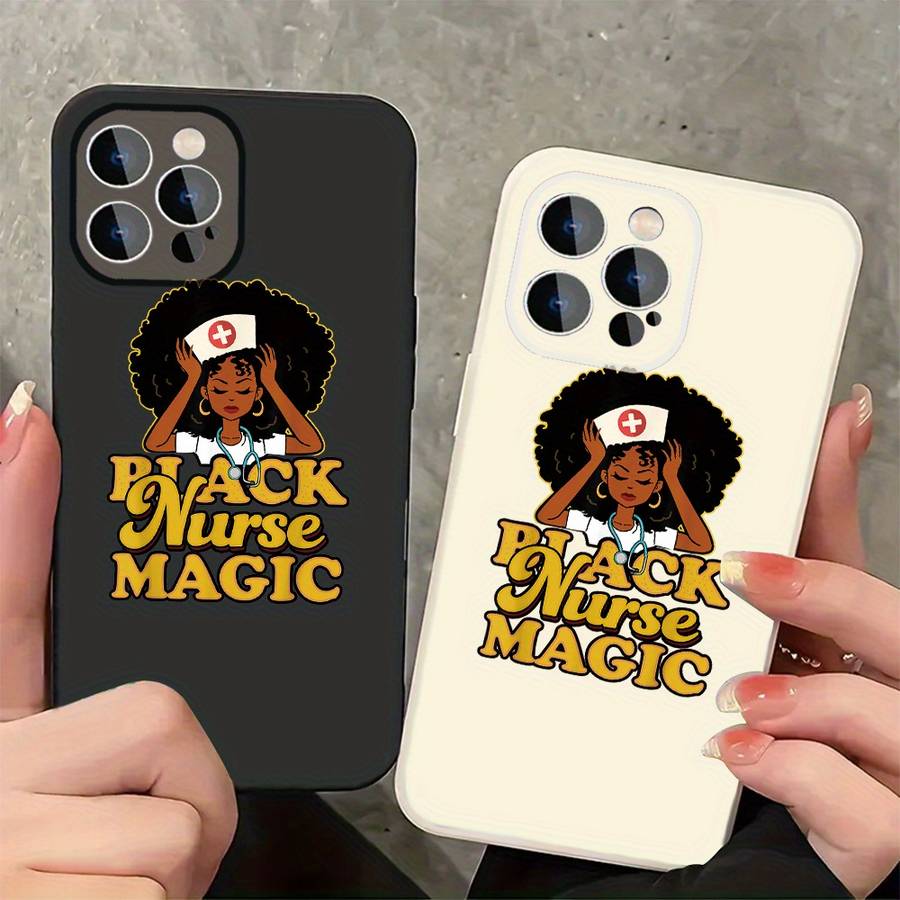 1Pc Ivory White For iPhone 14 Pro Nurse Magic African Phone Case