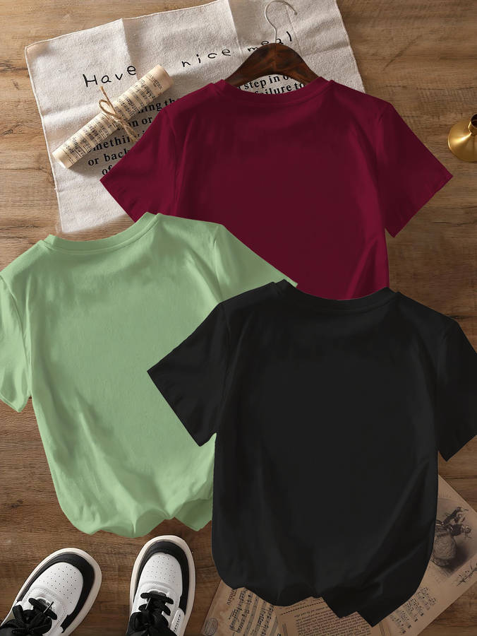 Womens T Shirt Color Black Green Wine Red Sizexl